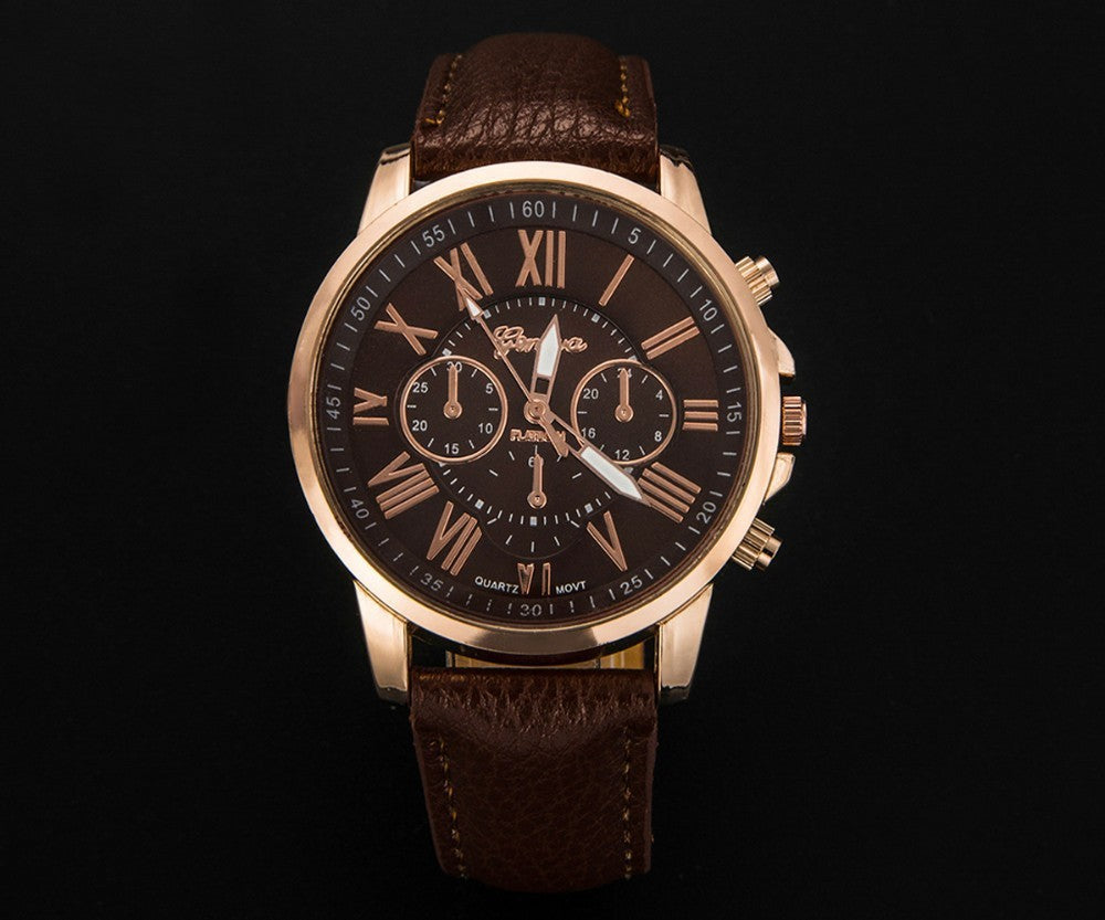 Casual Fashion Belt Men's Watch Roman Digital Dial