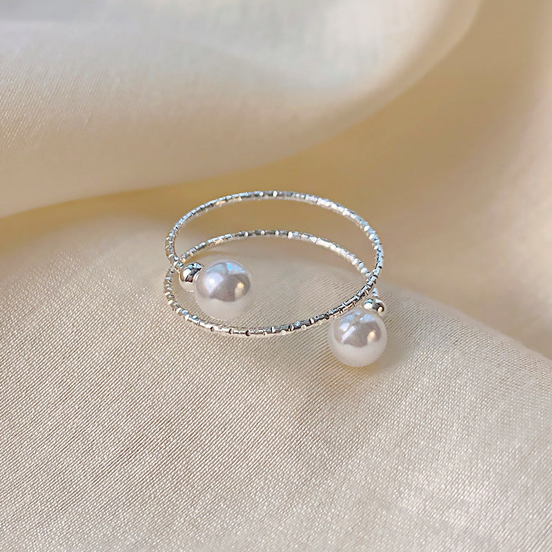 Women's Pearl Ring Exquisite Stylish Opening Adjustable