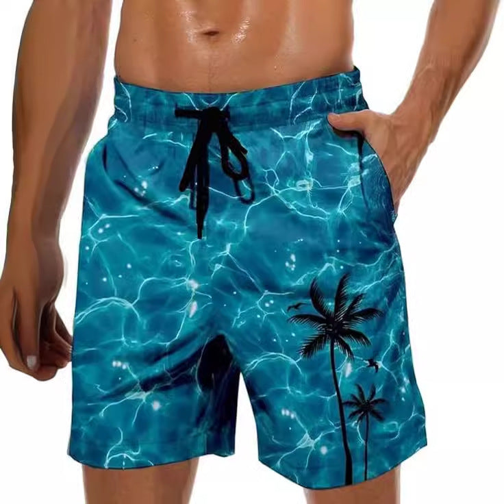 Hawaiian Series 3D Printed Summer Loose Beach Pants