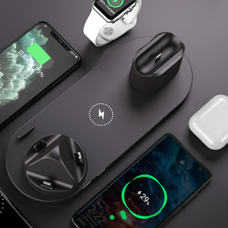 6 In 1 Wireless Fast Charging Station For IPhone, IWatch, and Airpods