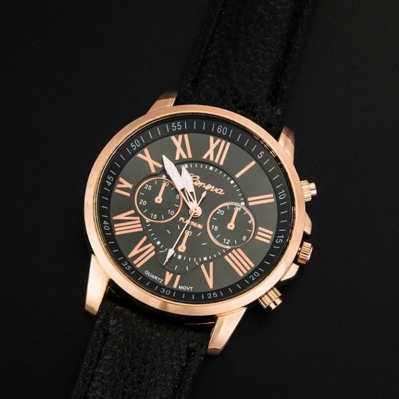 Casual Fashion Belt Men's Watch Roman Digital Dial