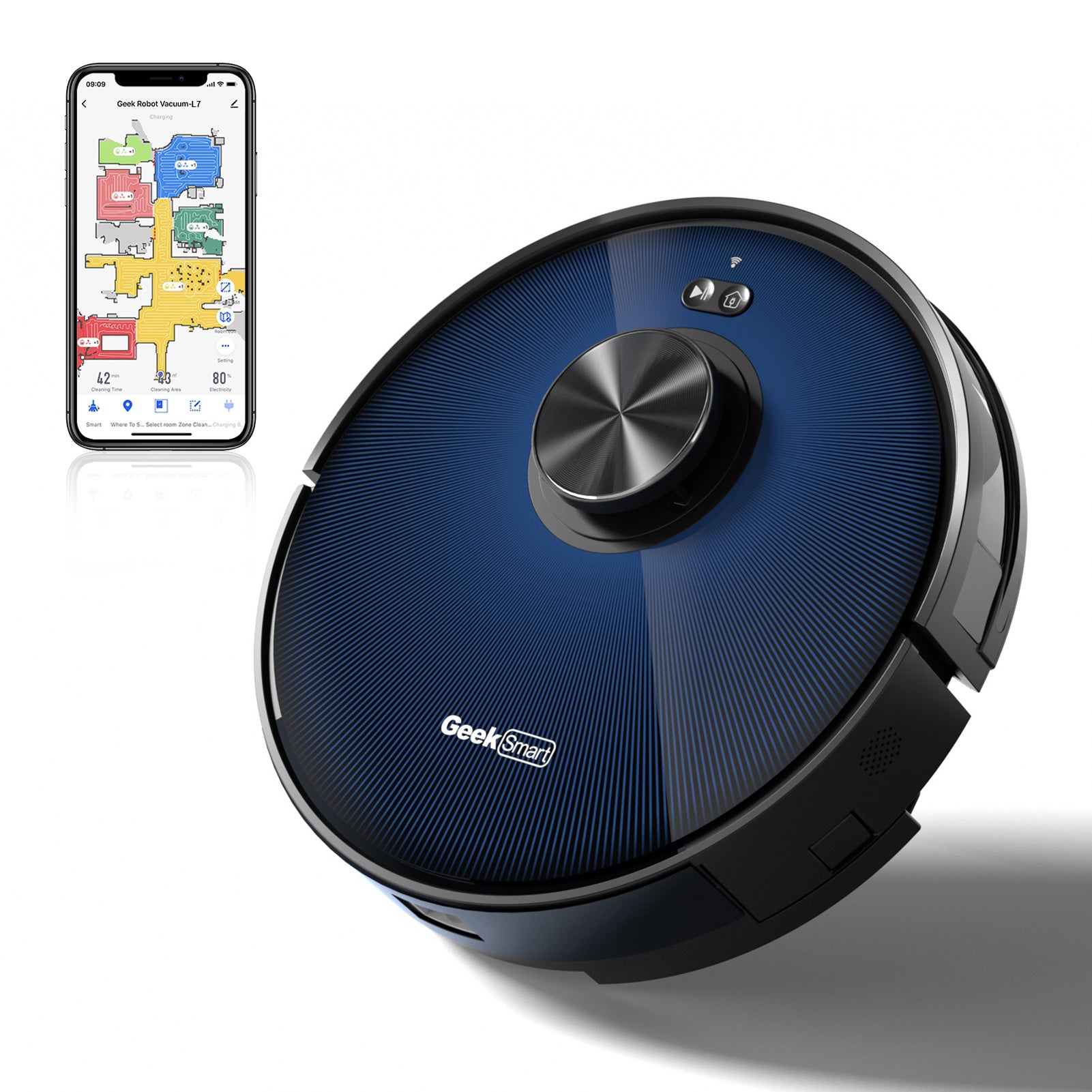 Geek Smart L7 Robot Vacuum Cleaner And Mop, LDS Navigation, Wi-Fi Connected APP, Selective Room Cleaning,MAX 2700 PA Suction, Ideal For Pets And Larger Home Banned From Selling On Amazon