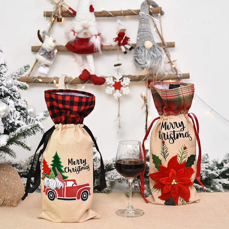 Christmas decoration wine set home furnishing wine bottle set