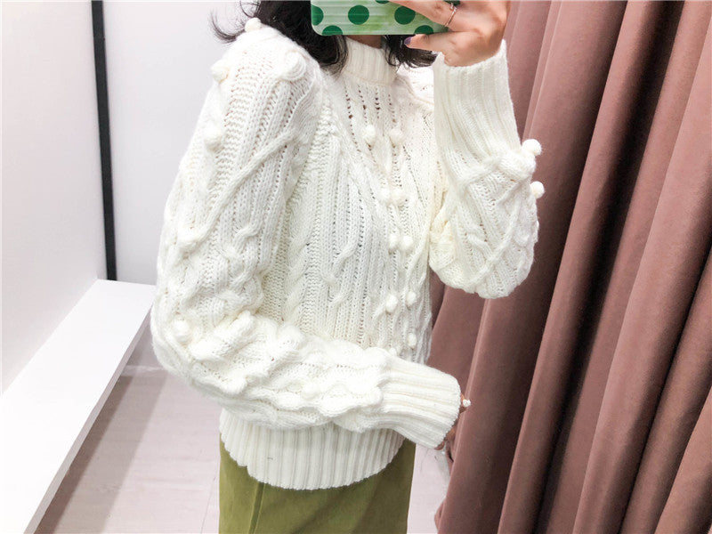 Cable crew neck sweater sweater