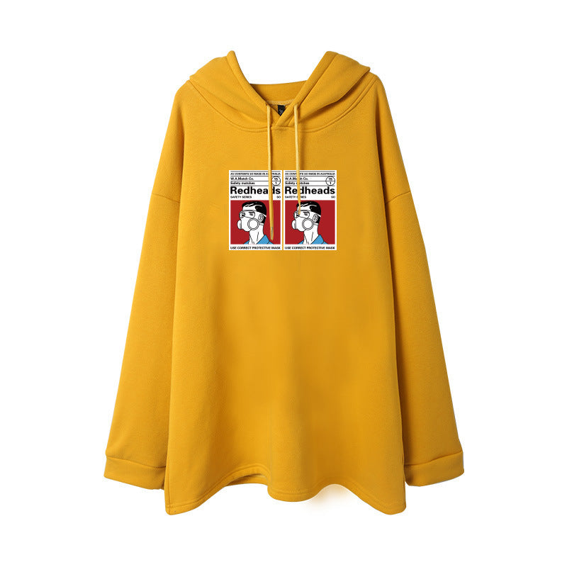 Hooded Mid-Length Plus Fleece Thick Hoodie For Women