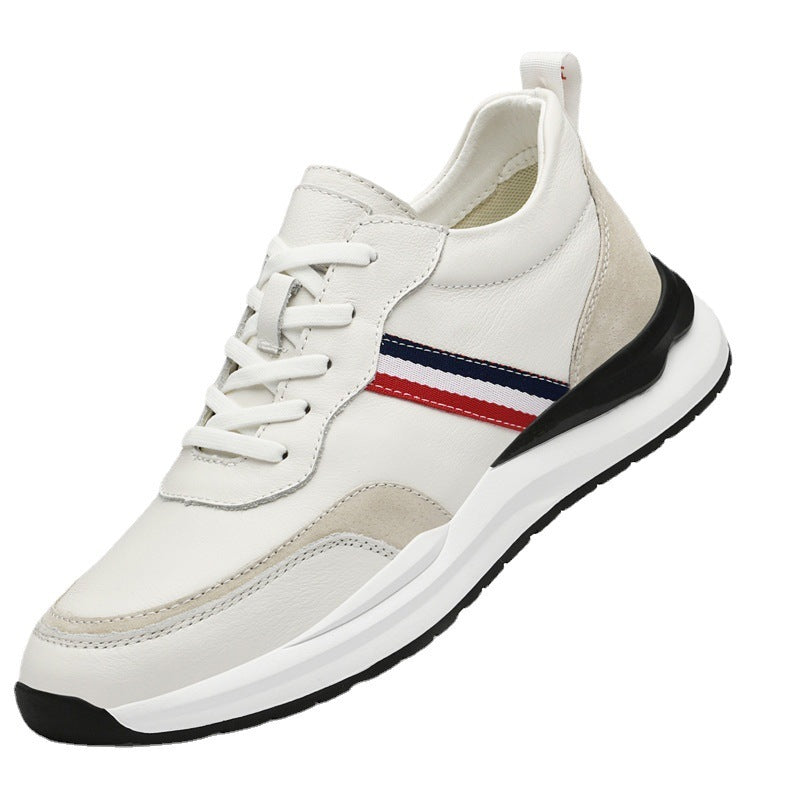 Male Invisibly Heightened Shoes 8cm Platform White Shoes