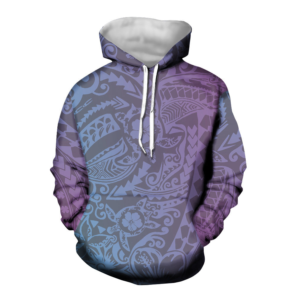 A Low-Order Hooded Sweater Polynesian Turtle Pullover With Pocket Long-Sleeved Top To Customize The New Style