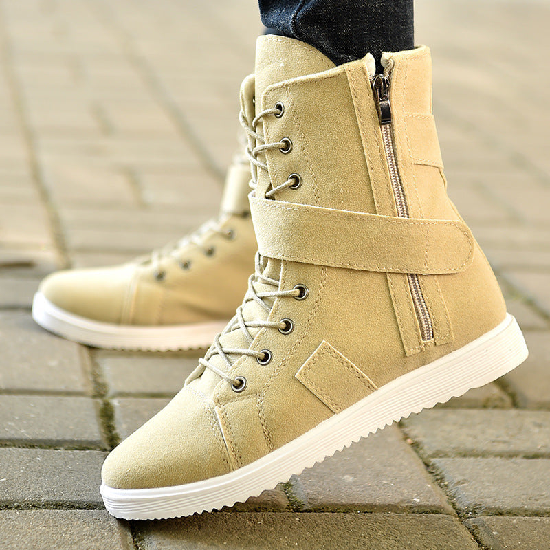 High-Top Plus Cotton Tooling Boots Men's Military Boots