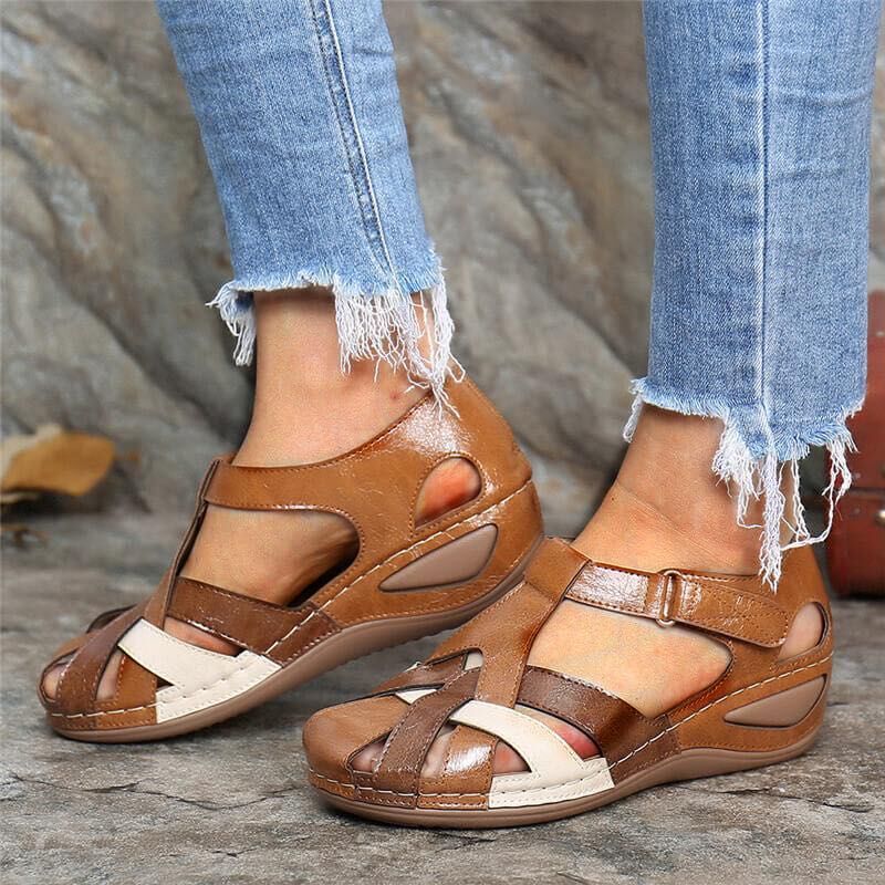 Summer Sandals Waterproof Mixed-color Design Wedges Shoes Women