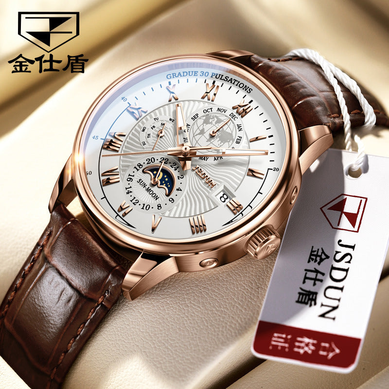 Automatic Mechanical Watch Three Eyes And Six Needles Fashion Trendy