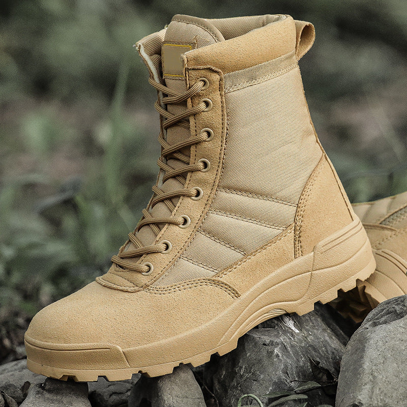 Desert combat boots, land combat boots, hiking shoes