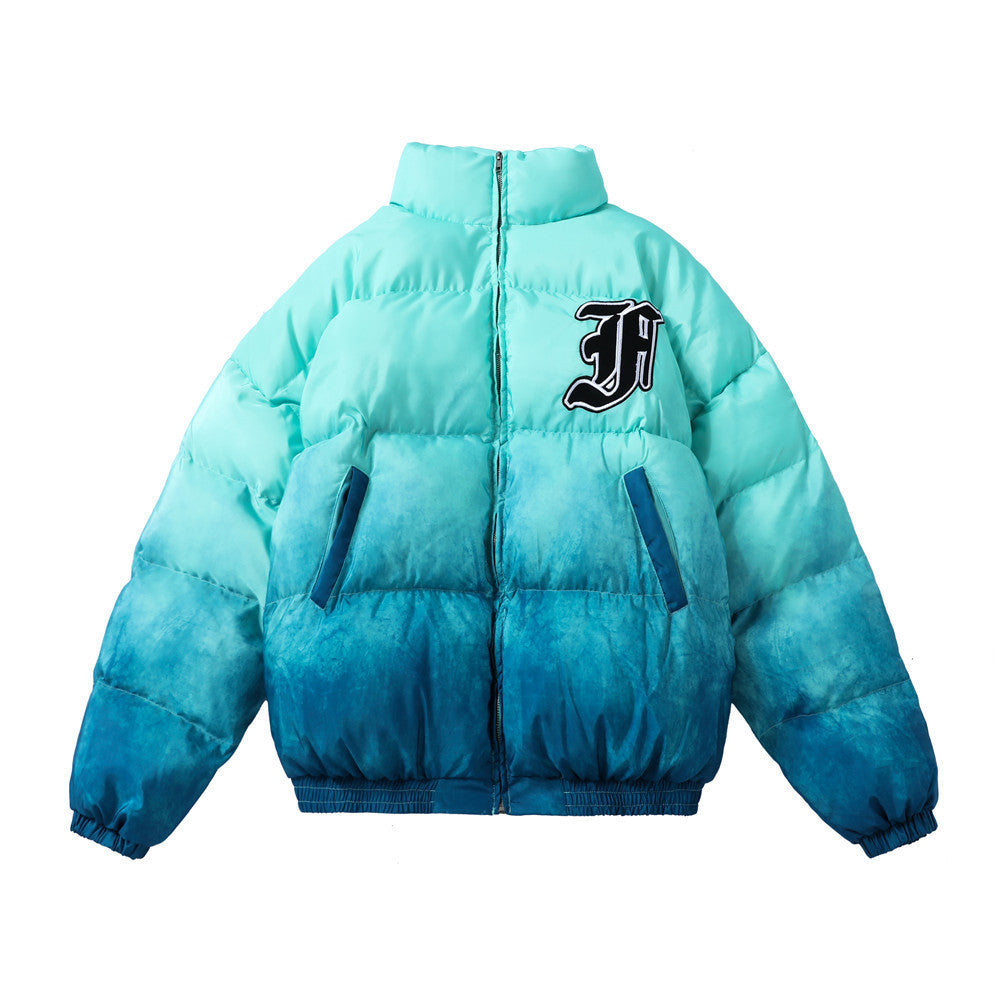 Harajuku style loose contrast color padded jacket