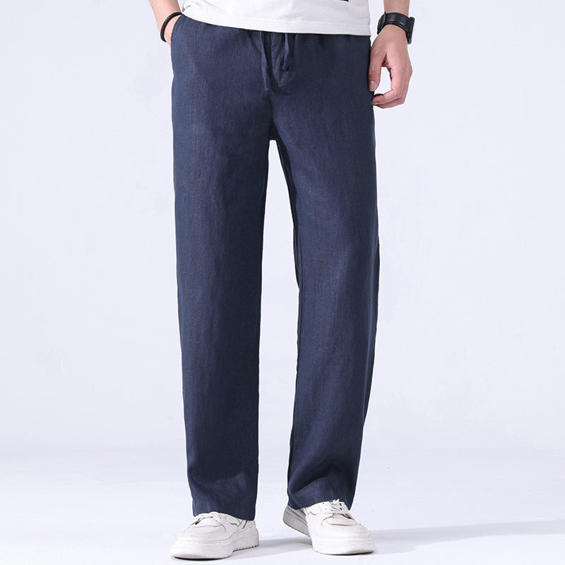 Men's Straight Wide Casual Loose Sports Elastic Trousers