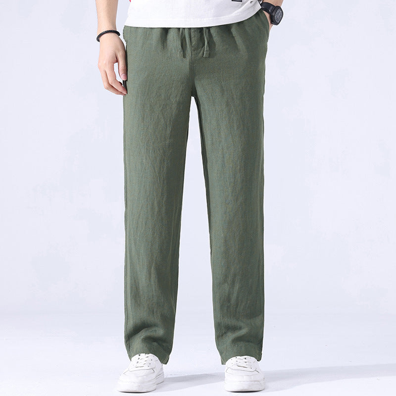 Men's Straight Wide Casual Loose Sports Elastic Trousers