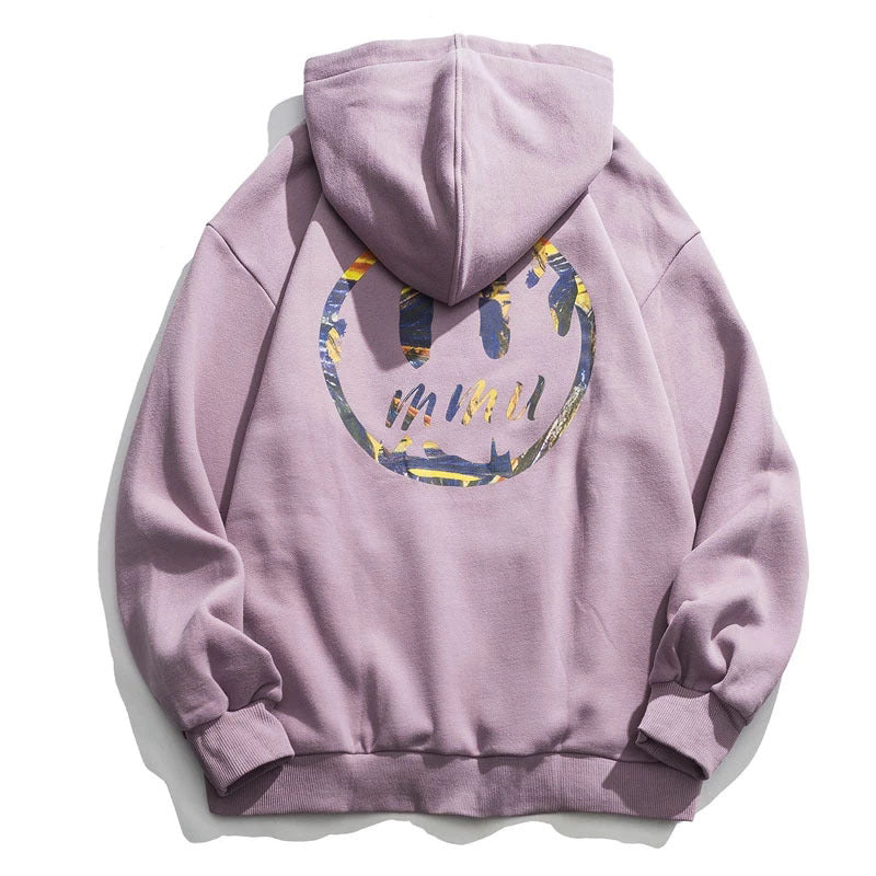 Starry Night Smiley Print Hoodie