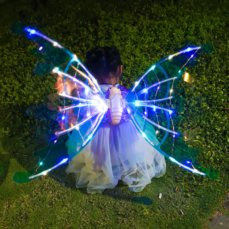 Girls Electrical Butterfly Wings With Glowing Lights Fairytale Wings for Birthdays or Halloween