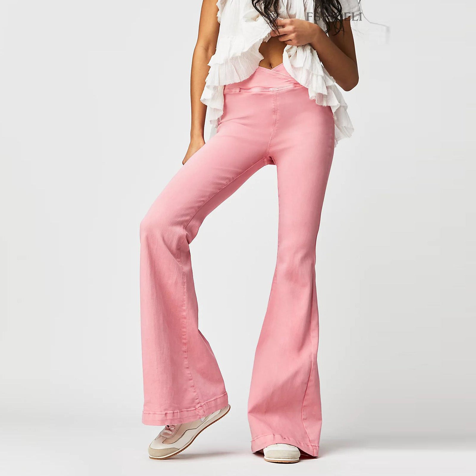 Women's Slim-fit Stretch Denim Flared Pants