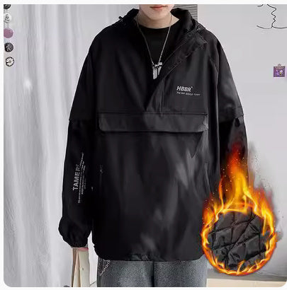 Fake Two Reflective Hoodie Jackets For Men