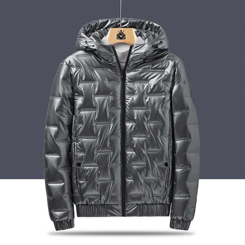 Winter Men's Cotton-Padded Jacket Fashion Casual Bright Face Down Padded Jacket