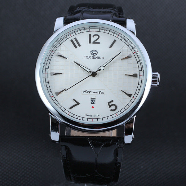 Digital scale automatic mechanical watch