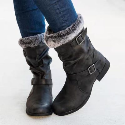 Fashion Short Boots Round Head Woolen Boots