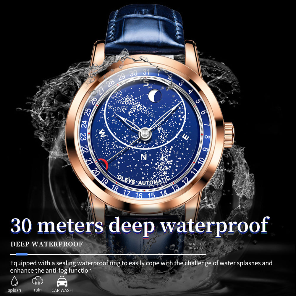 Full-automatic Machinery Of Starry Sky Luminous Men's Watch