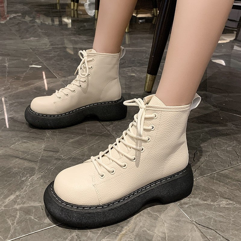 Fashion Lace-up Ankle Boots Women Thin Skinny Boots