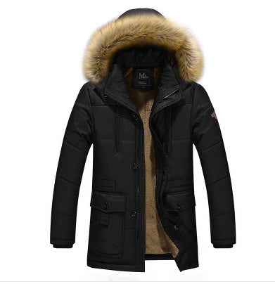 Casual Middle-Aged Mid-Length Thick Warm Cotton Jacket