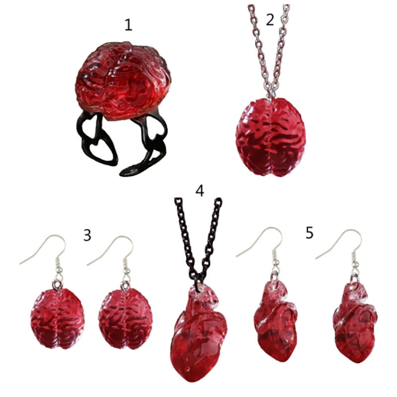 Female Creative Halloween Fashion Resin Heart Necklace