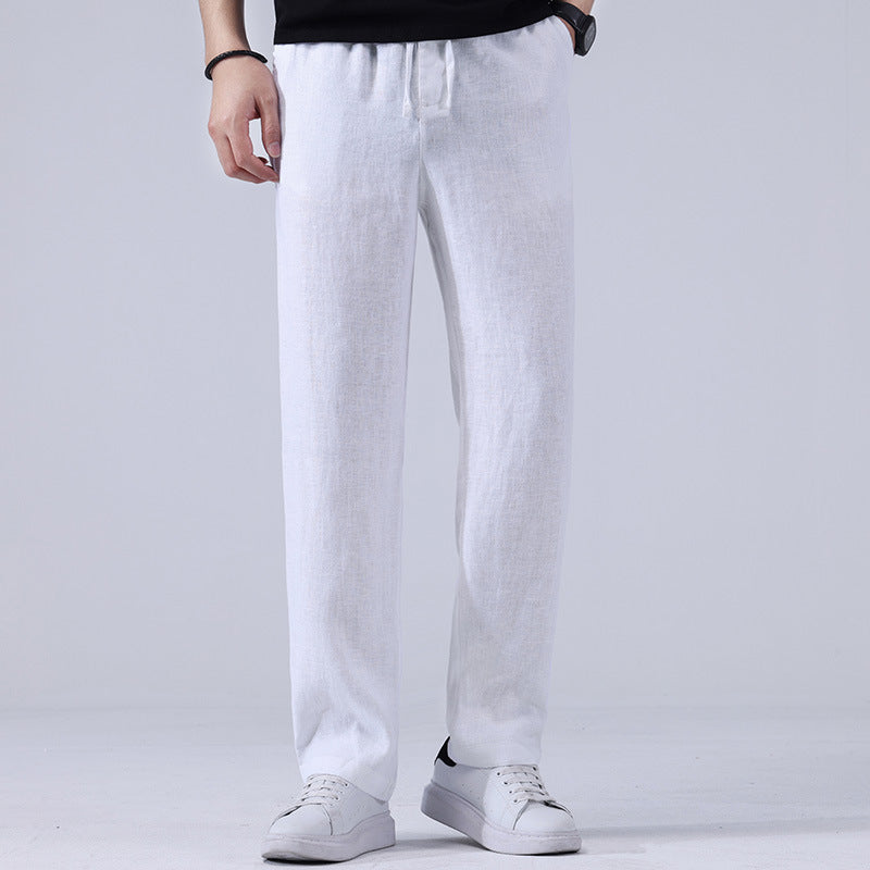 Men's Straight Wide Casual Loose Sports Elastic Trousers