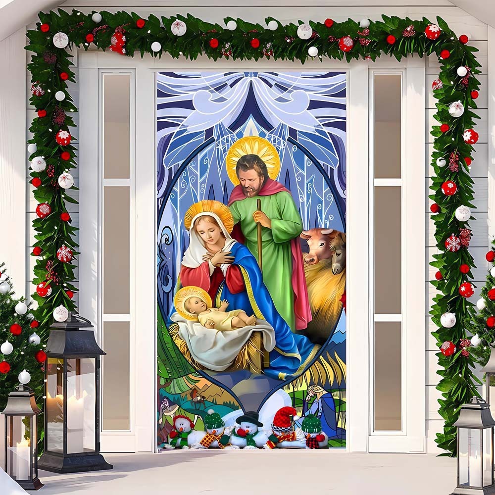 Christmas Curtain Decoration Hanging Cloth Background