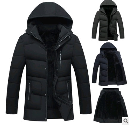 Cotton coat warm thick cotton coat men's cotton hooded jacket down jacket