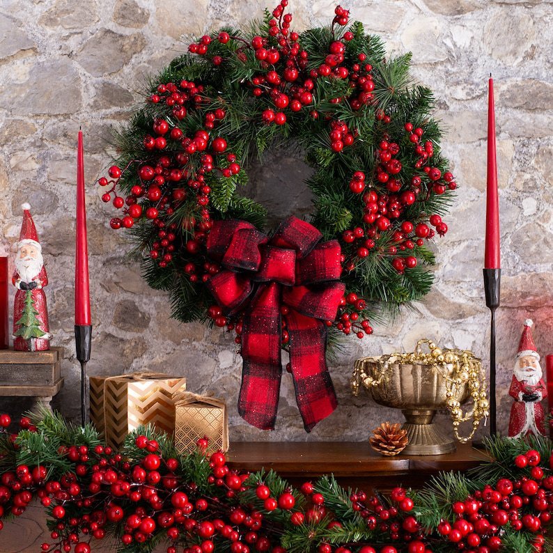 Red Berry Garland Hanging Garland Festival Wall Decoration Layout Props