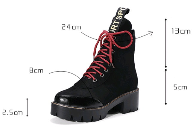 Fashion leather boots with flat bottom flat boots student women's boots rivet Martin boots