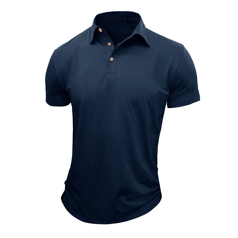 Men's Solid Color Short-sleeved Polo Shirt Top