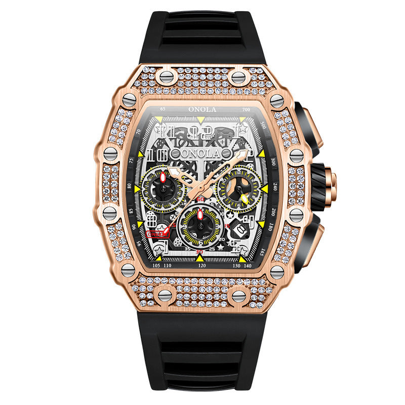 Full Diamond Fashion New Multi-functional Mechanical Watch