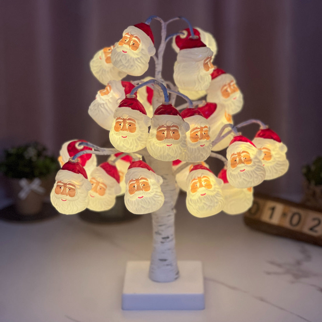 LED Tree Light Silver Birch Wood Christmas Hanging Decoration