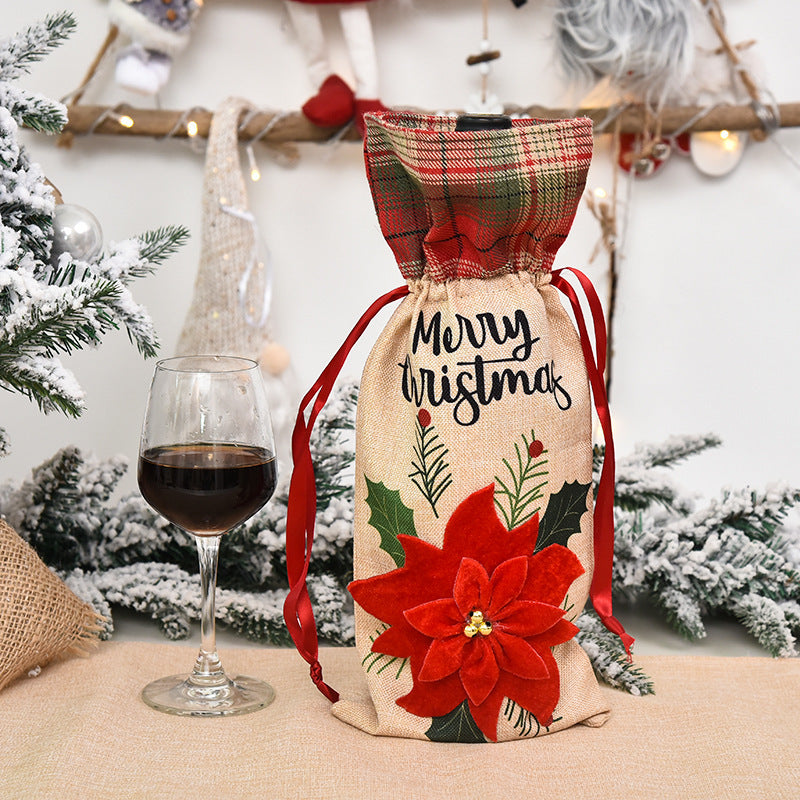 Christmas decoration wine set home furnishing wine bottle set