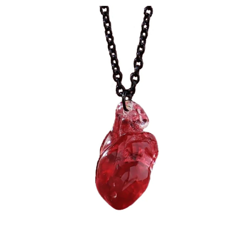 Female Creative Halloween Fashion Resin Heart Necklace