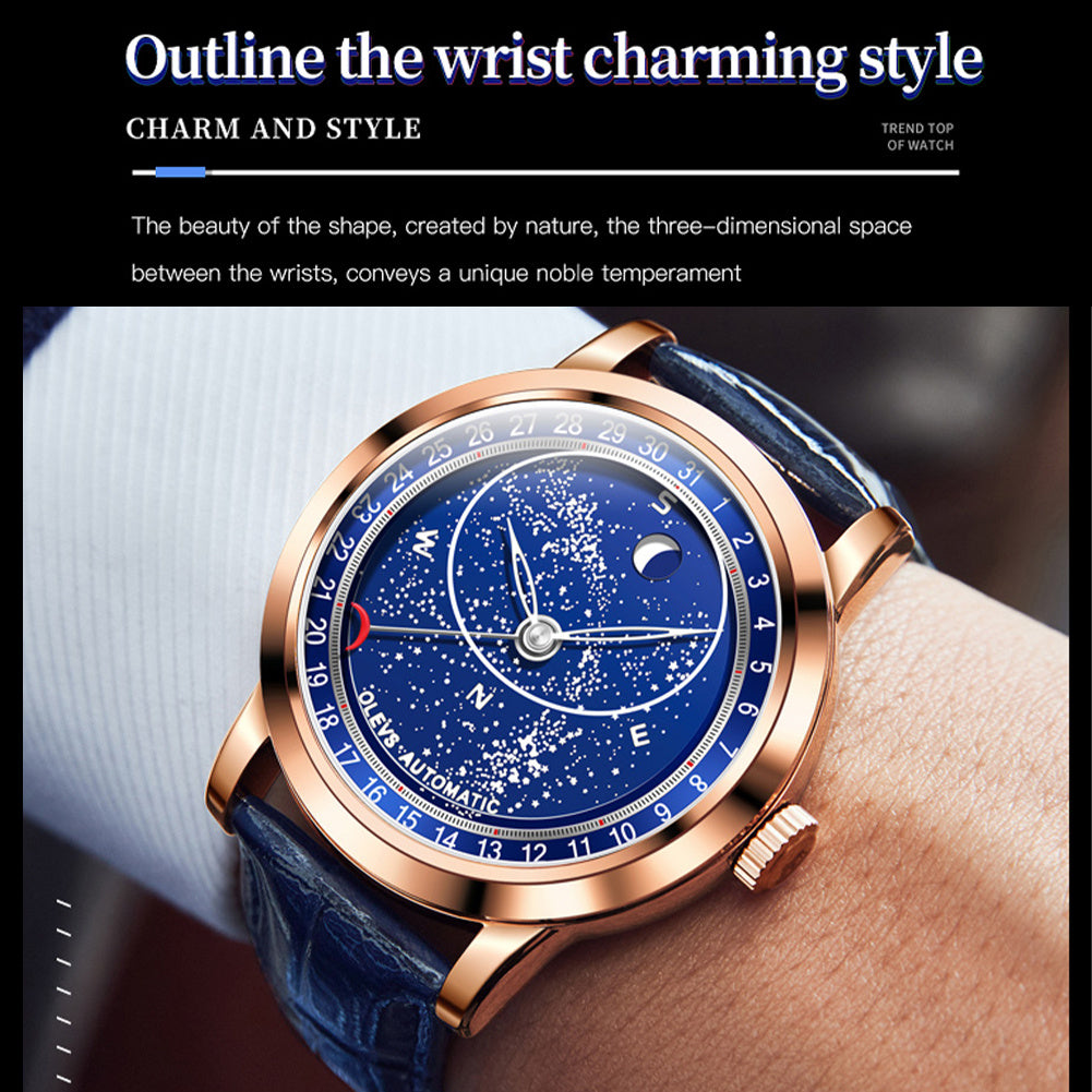 Full-automatic Machinery Of Starry Sky Luminous Men's Watch