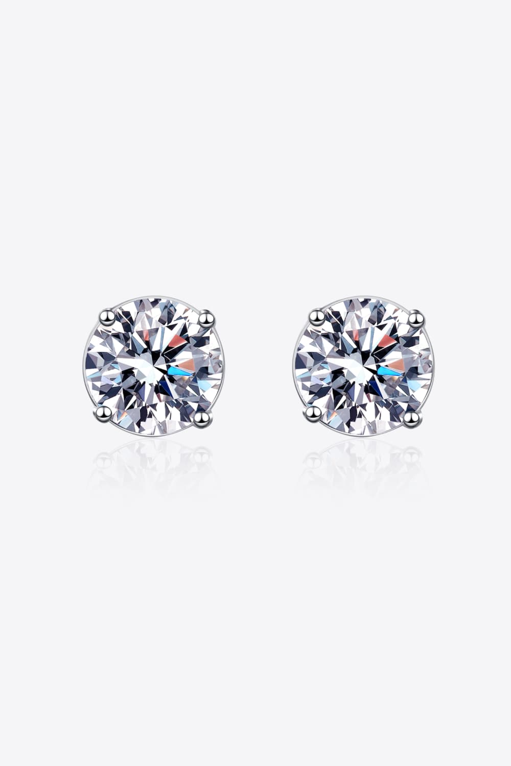 2 Carat Moissanite Rhodium-Plated Stud Earrings