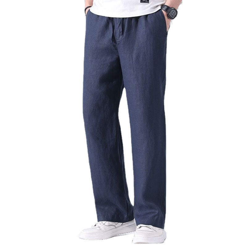 Men's Straight Wide Casual Loose Sports Elastic Trousers