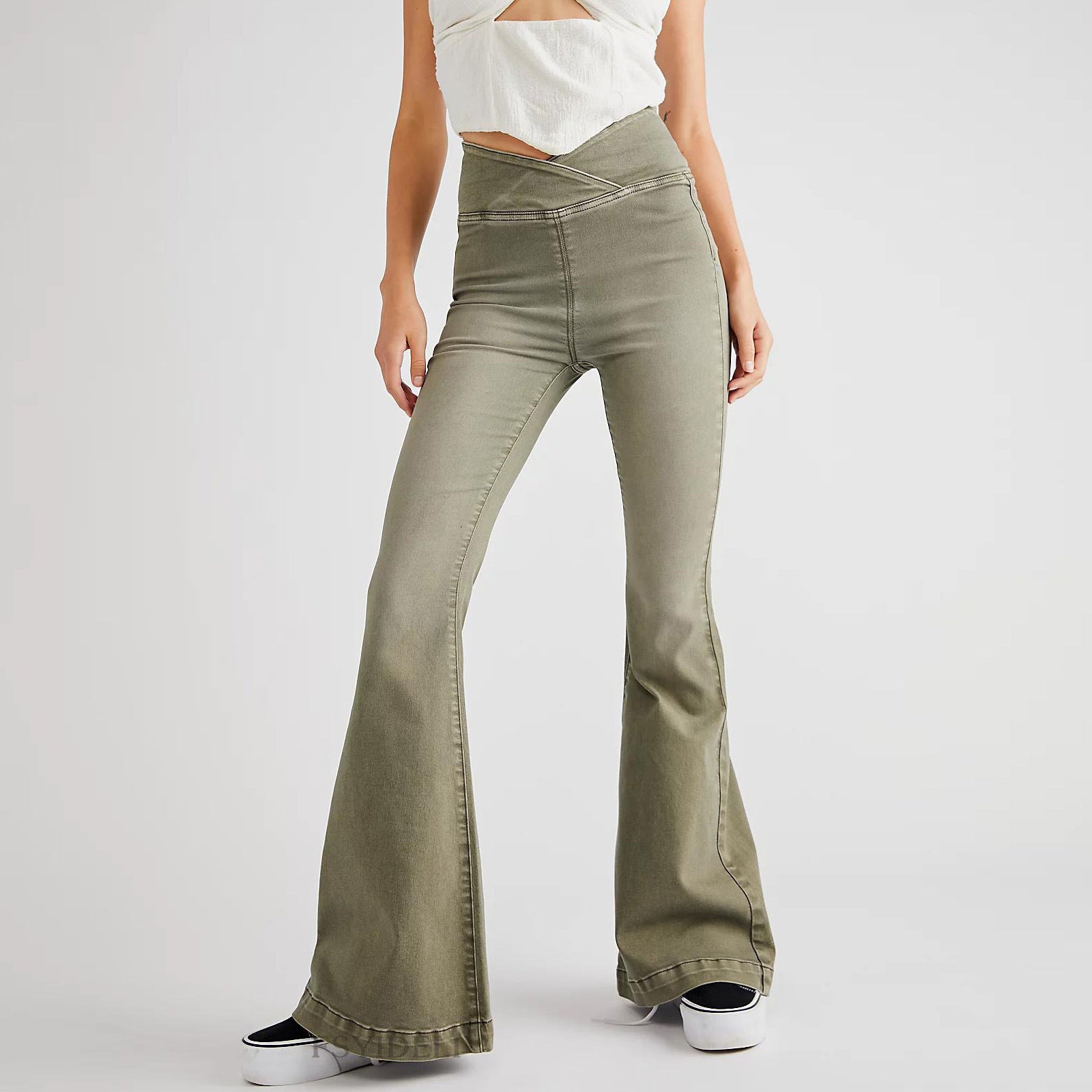 Women's Slim-fit Stretch Denim Flared Pants