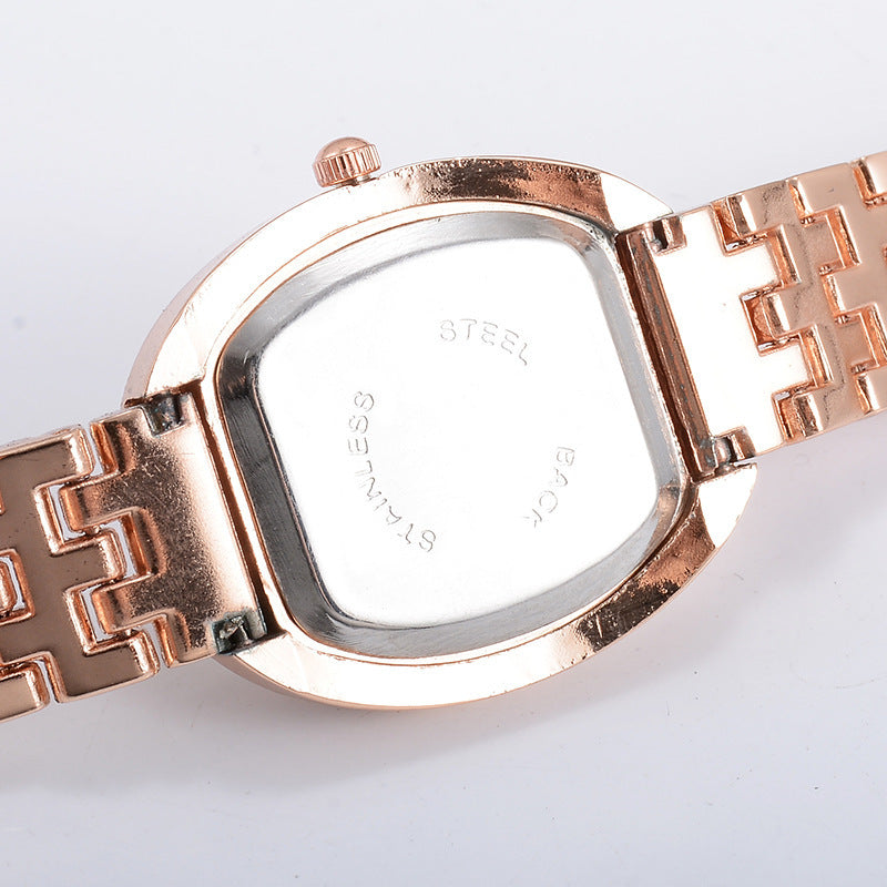 Women's Fashion Casual Oval Dial Diamond Quartz Watch