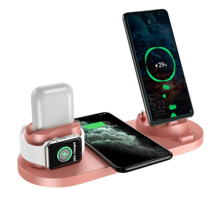 6 In 1 Wireless Fast Charging Station For IPhone, IWatch, and Airpods