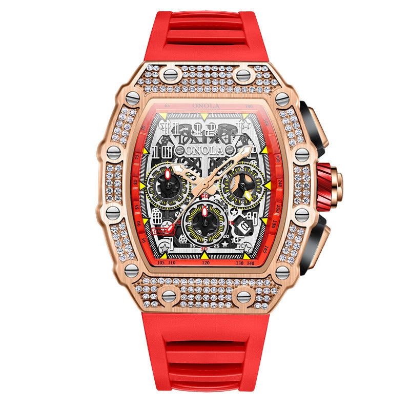 Full Diamond Fashion New Multi-functional Mechanical Watch