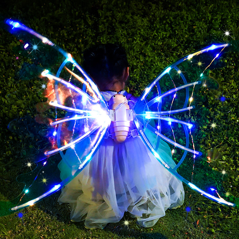 Girls Electrical Butterfly Wings With Glowing Lights Fairytale Wings for Birthdays or Halloween