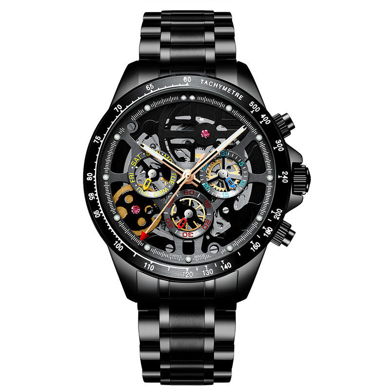 Double-sided Hollow Stainless Steel Automatic Mechanical Watch