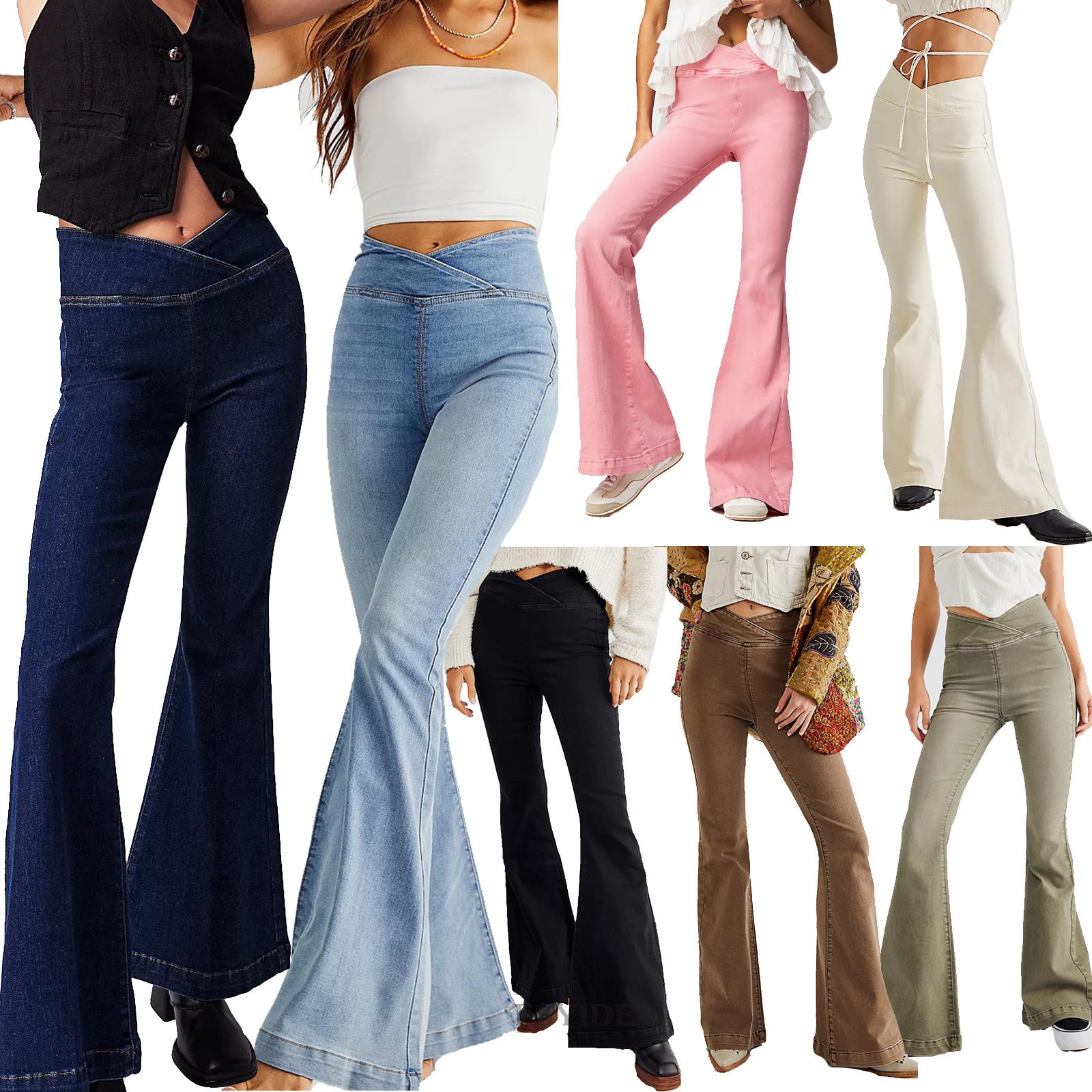 Women's Slim-fit Stretch Denim Flared Pants