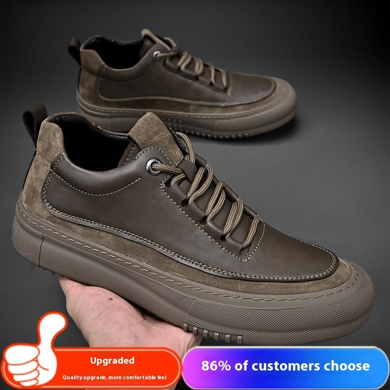 Genuine Leather Thick Bottom Soft Bottom Fashion Sports And Leisure Board Shoes